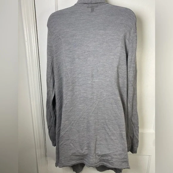 Eileen Fisher Light Gray Open Cardigan with Pockets - Picture 4 of 5